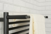 Полотенцесушитель электрический Сунержа Богема 3.1 31-6006-6050 70x55 см, подключение слева, темный титан муар, лесенка, с полкой