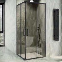 Душевой уголок Maybahglass MGY-1323-6 90 см, профиль черный, стекло прозрачное