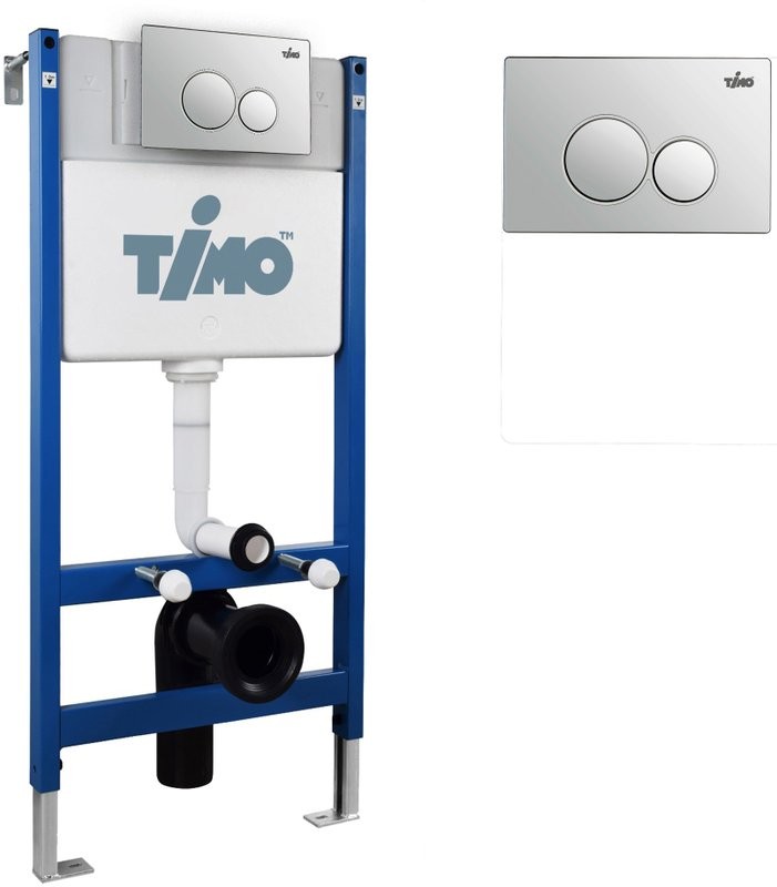 Комплект Инсталляция Timo TWC-01 + Кнопка Kulo FP-001 цвет хром
