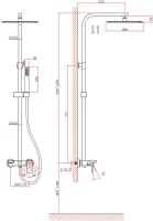 Душевая стойка D&K Bayern.Liszt DA1513708A04 матовая белая