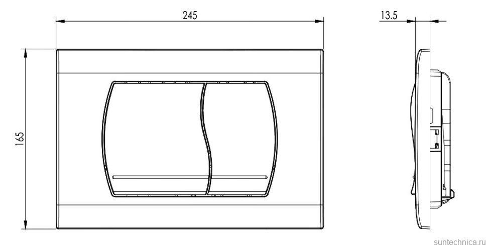 Кнопка смыва для унитаза AQUATEK KDI-0000047 АБС-пластик, цвет глянцевый хром