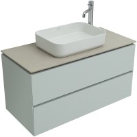 Мебель для ванной комнаты Allen Brau Infinity 100 подвесная, папирус матовый, столешница бежевая