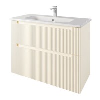 Тумба с раковиной Dreja Euphoria 100 матовая бежевая