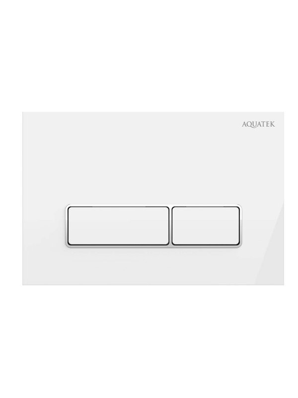 Кнопка смыва для унитаза AQUATEK KDI-0000061 АБС-пластик, цвет глянцевый белый, ободок хром