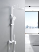 Душевая система / Тропический душ со смесителем Shevanik S4136C, белый