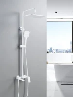 Душевая система / Тропический душ со смесителем Shevanik S4136C, белый