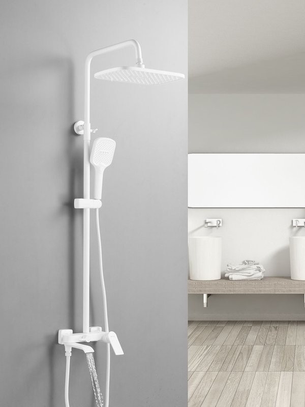 Душевая система / Тропический душ со смесителем Shevanik S4136C, белый