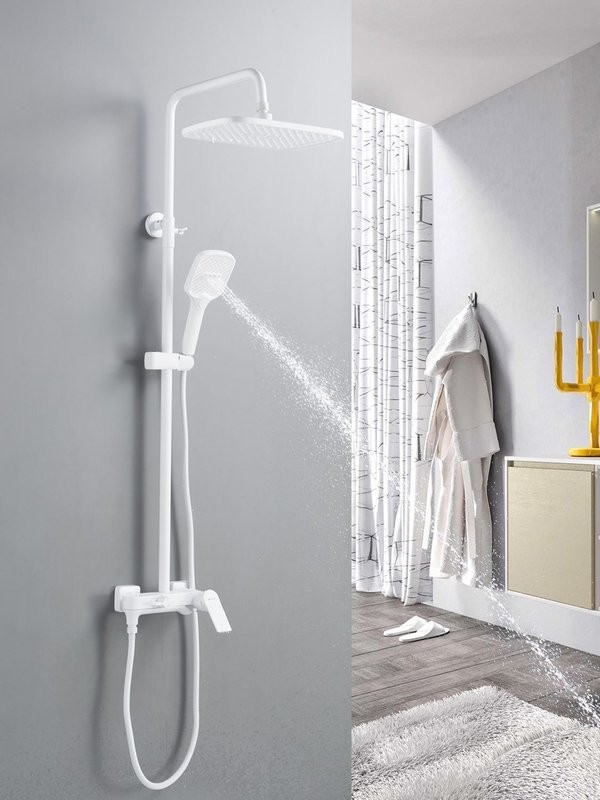 Душевая система / Тропический душ со смесителем Shevanik S4136C, белый