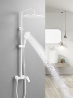 Душевая система / Тропический душ со смесителем Shevanik S4136C, белый