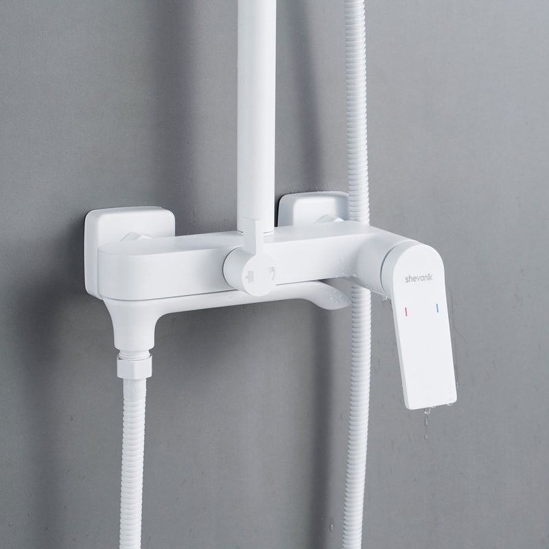 Душевая система / Тропический душ со смесителем Shevanik S4136C, белый