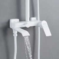 Душевая система / Тропический душ со смесителем Shevanik S4136C, белый