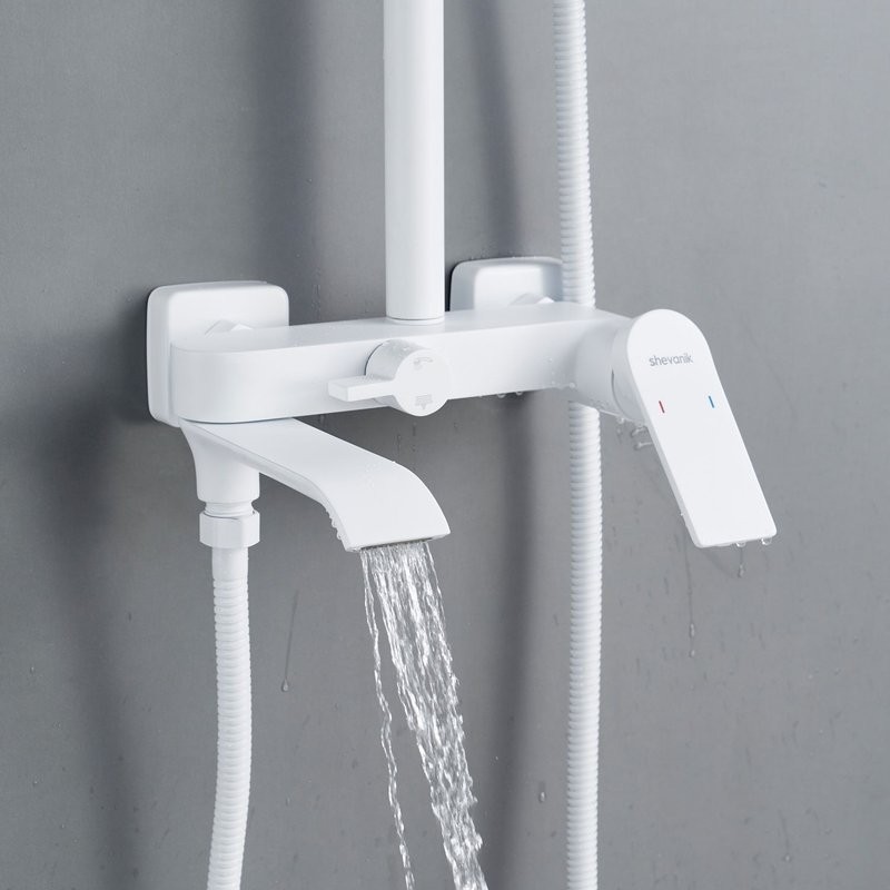 Душевая система / Тропический душ со смесителем Shevanik S4136C, белый