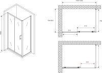 Душевой уголок Abber Schwarzer Diamant AG301205-S805 120х80, профиль хром, стекло прозрачное