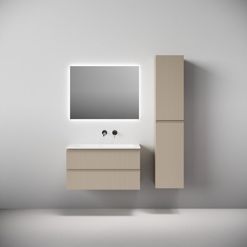 Мебель для ванной комнаты Sancos Snob T 90 подвесная, beige soft, раковина СN7019wx