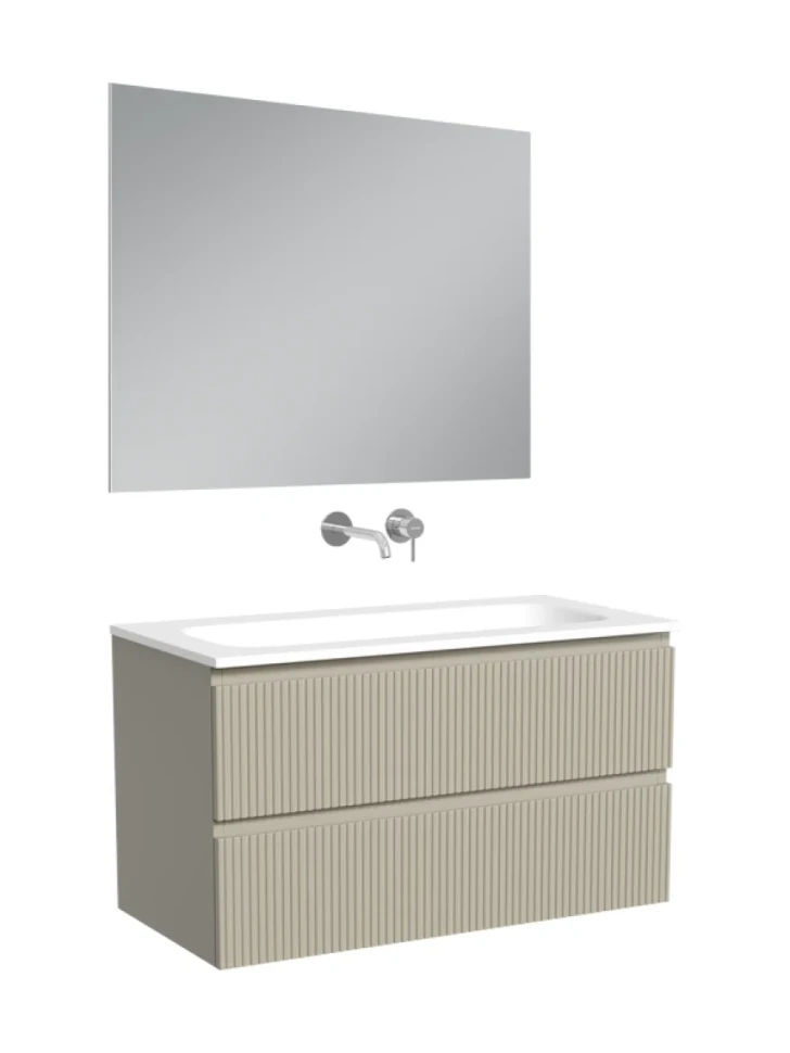 Мебель для ванной комнаты Sancos Snob T 90 подвесная, beige soft, раковина СN7019wx