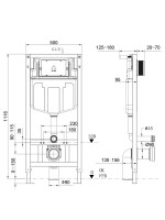 Инсталляция для унитаза AltroBagno Beni aggiuntivi AltroBagnoPCC616A крепление к полу и стене, с регулировкой по высоте