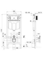 Инсталляция для унитаза AltroBagno Beni aggiuntivi AltroBagnoPCC616A крепление к полу и стене, с регулировкой по высоте