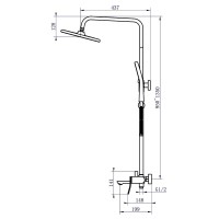 Душевая стойка AZARIO Escaro AZ-K2374GR серый графит