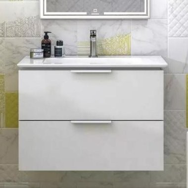 Тумба с раковиной KERAMA MARAZZI Piano 75 подвесная, белая глянцевая