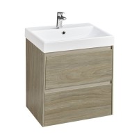 Тумба с раковиной Roca Ona 60 темный вяз, раковина ZRU9307561