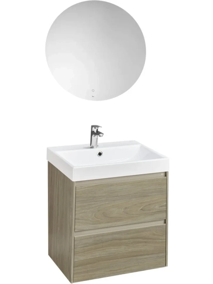 Тумба с раковиной Roca Ona 60 темный вяз, раковина ZRU9307561