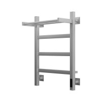 Полотенцесушитель электрический Grota Lore 430х600 NM EL 60x45 см, подключение справа, слева, скрытое подключение справа, матовый хром, лесенка, с полкой