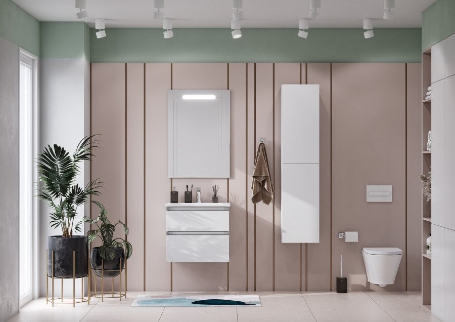 Тумба с раковиной Roca The Gap 60 2 ящика, белый глянец, раковина 32799E000