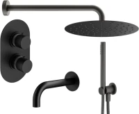 Душевой комплект Plumberia Selection Ixo KITXOT19NO60KING С ВНУТРЕННЕЙ ЧАСТЬЮ, черный матовый