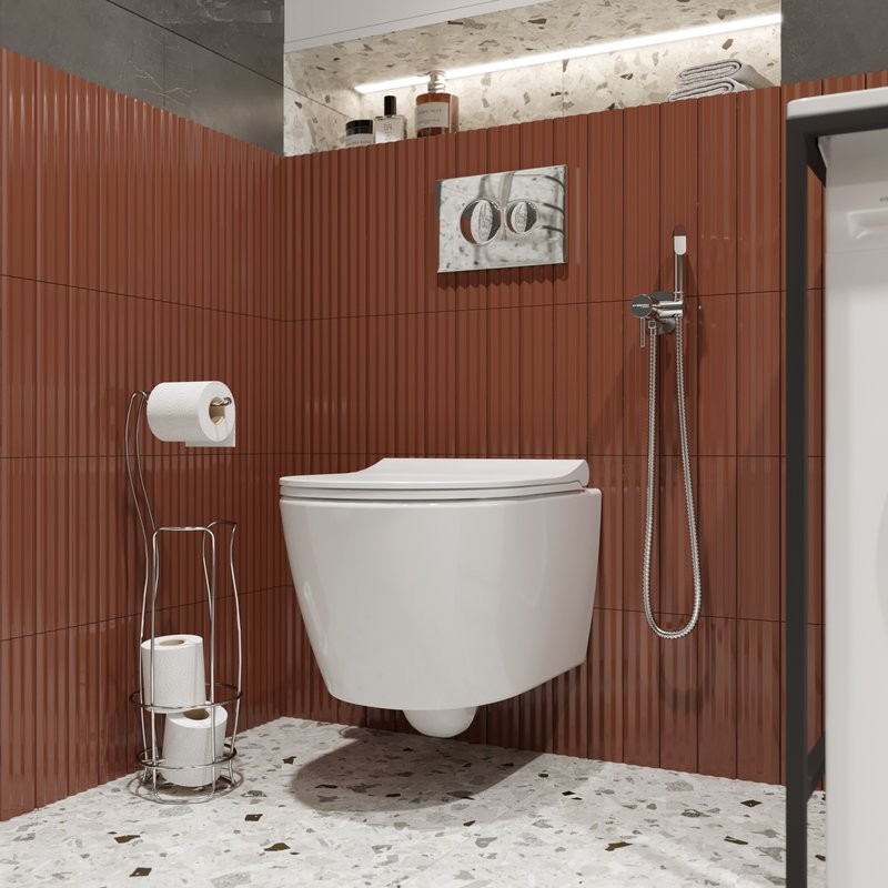 Кнопка смыва для унитаза DIWO 7312 пластик, цвет хром