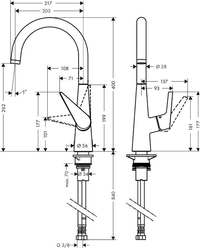 Смеситель для кухни Hansgrohe Talis S 72810000