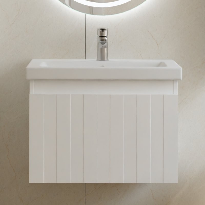 Тумба под раковину без столешницы Vigo Finlay 60 подвесная, 1 ящик, матовая белая