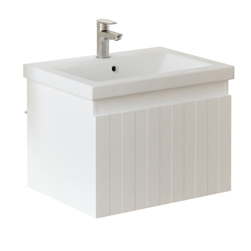 Тумба под раковину без столешницы Vigo Finlay 60 подвесная, 1 ящик, матовая белая