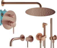 Комплект для ванной Plumberia Selection Ixo KITZXO18RS210 С ВНУТРЕННЕЙ ЧАСТЬЮ, медь брашированная