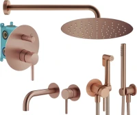 Комплект для ванной Plumberia Selection Ixo KITZXO18RS210 С ВНУТРЕННЕЙ ЧАСТЬЮ, медь брашированная