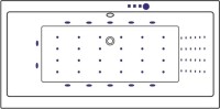 Акриловая ванна Excellent Pryzmat Nano 190x90 см, встраиваемая, с гидромассажем, белая, с каркасом, со сливом-переливом, фурнитура золото