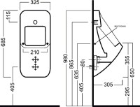 Писсуар подвесной Hatria Fusion Q Fusion Q белый, с крышкой Писсуар подвесной Hatria Fusion Q Fusion Q белый, с крышкой