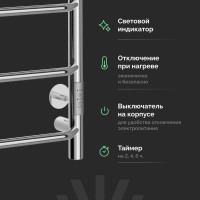 Полотенцесушитель электрический EWRIKA Сафо FT 80х40, с полкой, хром