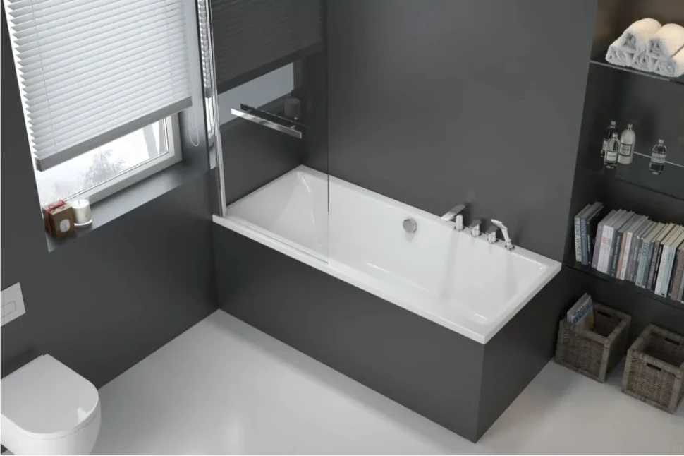 Акриловая ванна Excellent Pryzmat 170x75 см, встраиваемая, белая, на ножках