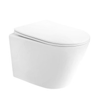 Унитаз подвесной Abber Bequem AC1102T безободковый, с микролифтом, белый