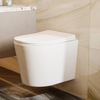 Унитаз подвесной Abber Bequem AC1102T безободковый, с микролифтом, белый