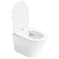 Унитаз подвесной Abber Bequem AC1102T безободковый, с микролифтом, белый