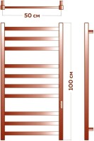 Полотенцесушитель электрический Bauedge Hotel R 50х100, матовый черный RAL9005