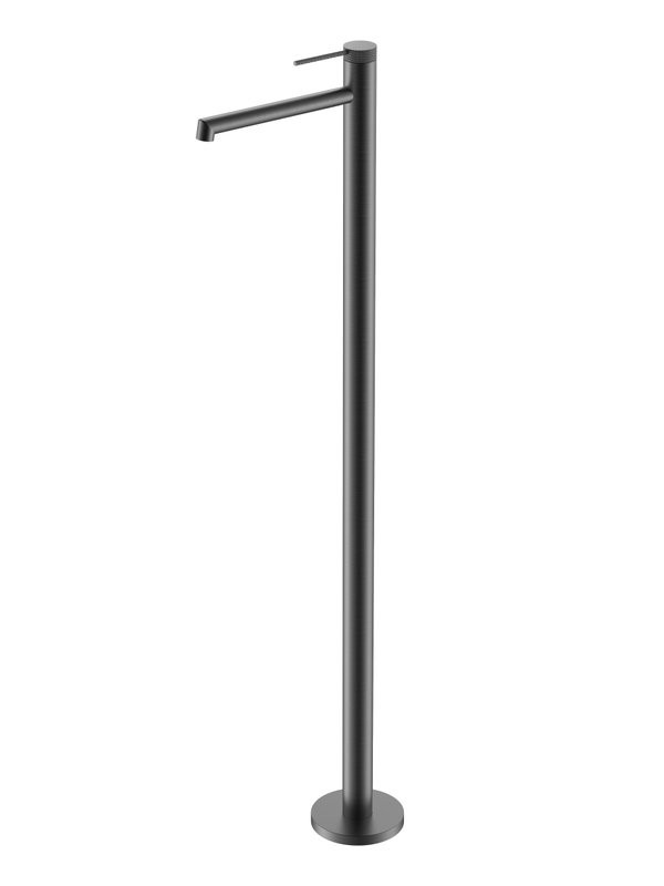 Напольный смеситель для раковины Vincea Rim VFBF-2R1GM вороненая сталь