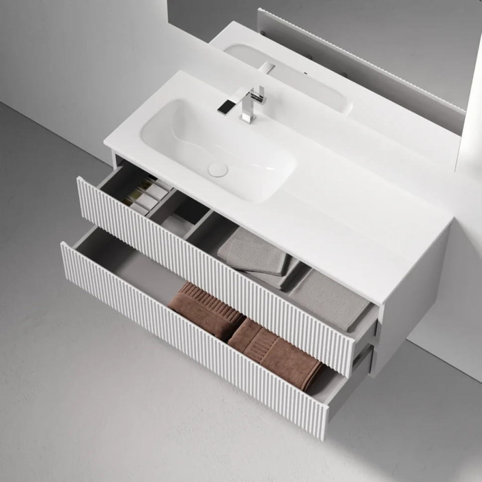 Мебель для ванной комнаты Sancos Snob R 120 L подвесная, bianco