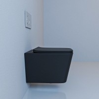 Подвесной унитаз Esbano Gartez ESUPGARTBM безободковый чёрный матовый с сиденьем с микролифтом