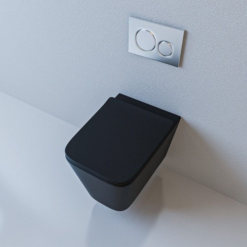 Подвесной унитаз Esbano Gartez ESUPGARTBM безободковый чёрный матовый с сиденьем с микролифтом