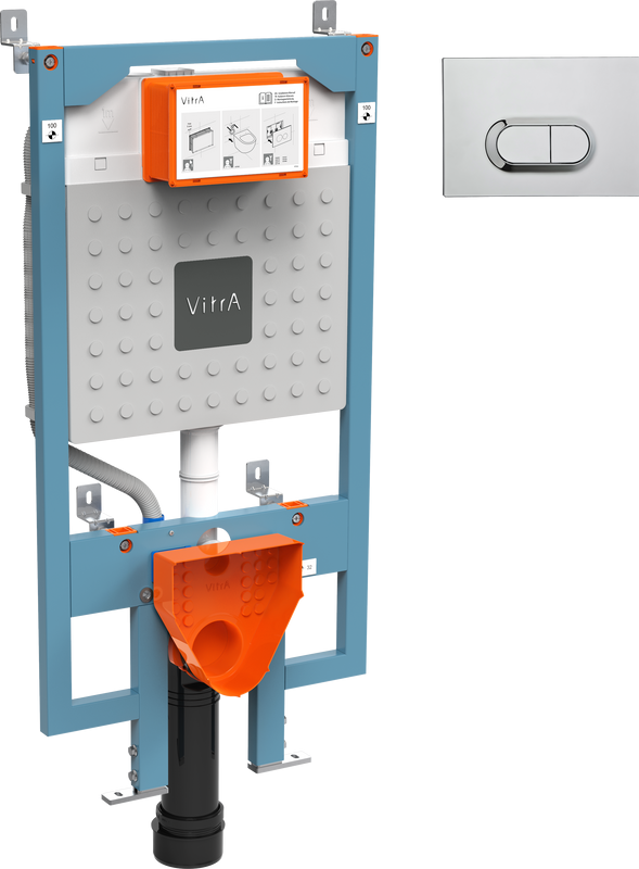 Система инсталляции для унитазов VitrA V8 768-5800-01 с кнопкой смыва 740-0580 хром