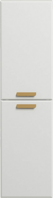 Шкаф пенал для ванной Cezares Eco 40 универсальный ручки сатиновое золото, bianco lucido