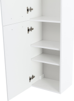 Шкаф пенал для ванной Cezares Eco 40 универсальный ручки сатиновое золото, bianco lucido