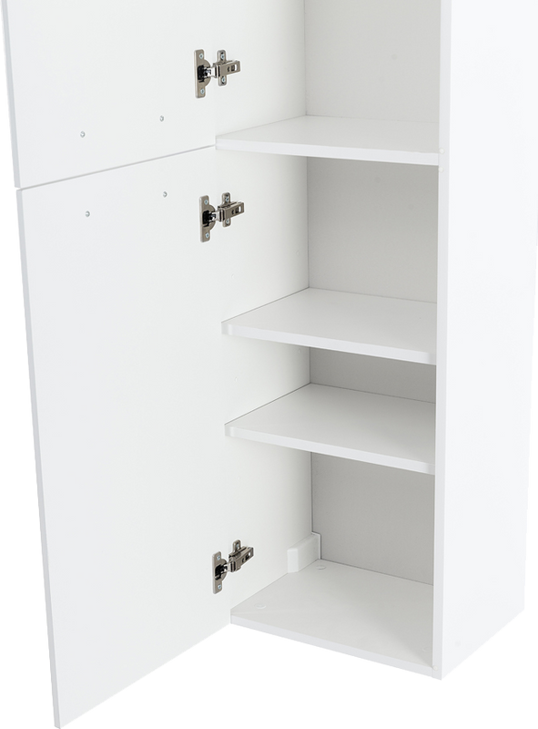 Шкаф пенал для ванной Cezares Eco 40 универсальный ручки сатиновое золото, bianco lucido